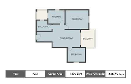Godrej Woodside Estate Plot floor plan, 1500 sq ft carpet area