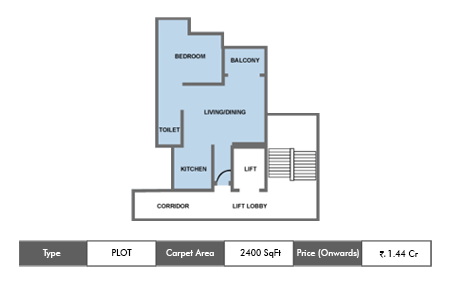 Godrej Woodside Estate Plot floor plan, 2400 sq ft carpet area