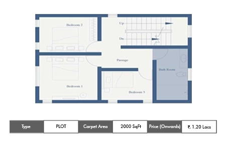 Godrej Woodside Estate Plot floor plan, 2000 sq ft carpet area